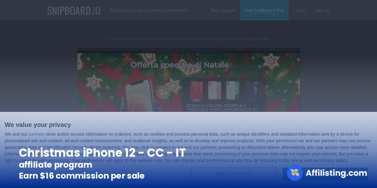 Christmas iPhone 12 - CC - IT affiliate program