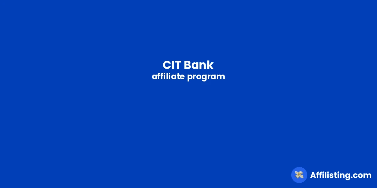 CIT Bank affiliate program