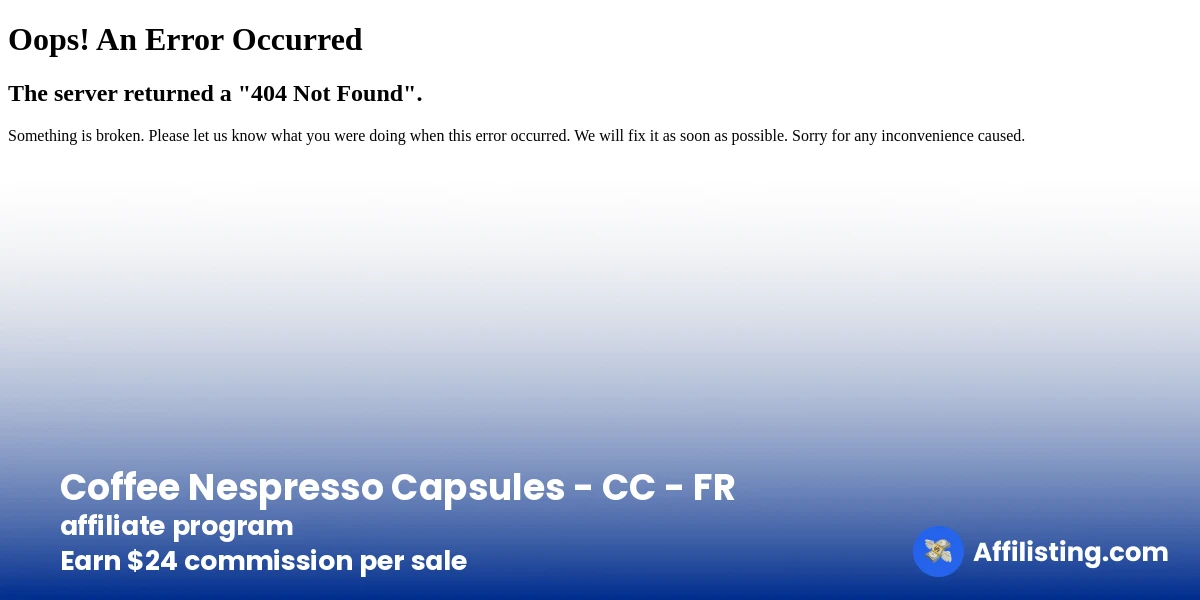 Coffee Nespresso Capsules - CC - FR affiliate program