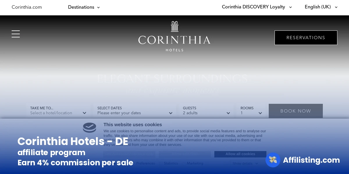 Corinthia Hotels - DE affiliate program