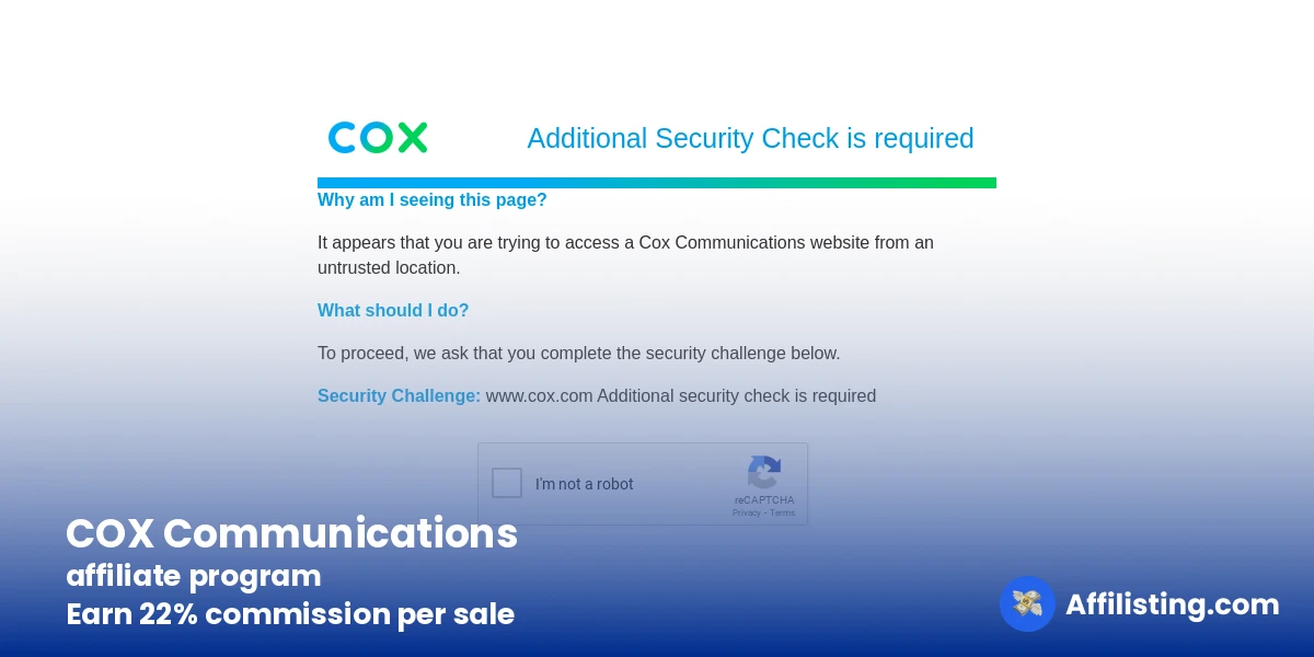 COX Communications affiliate program