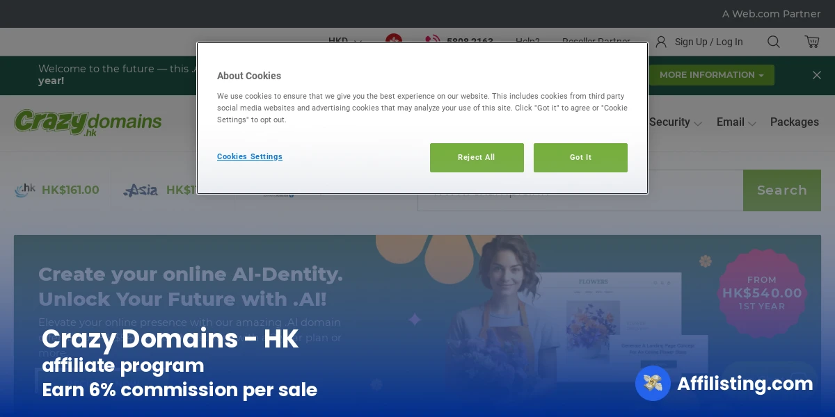 Crazy Domains - HK affiliate program