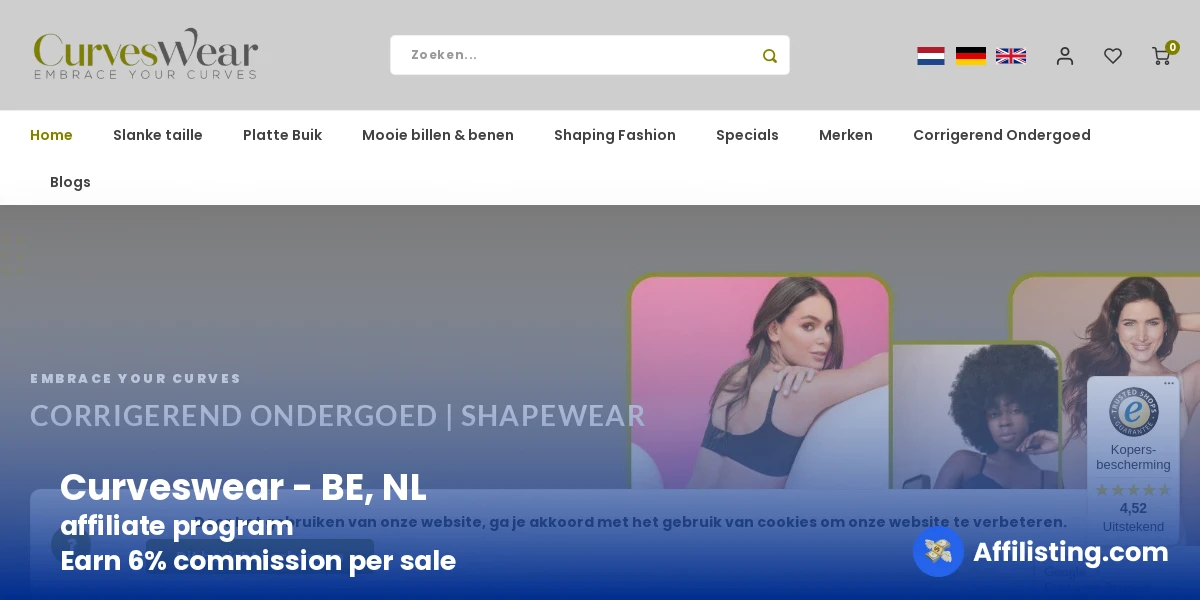 Curveswear - BE, NL affiliate program