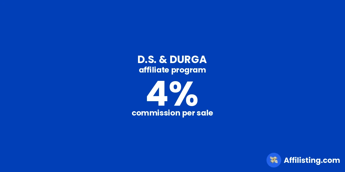 D.S. & DURGA affiliate program