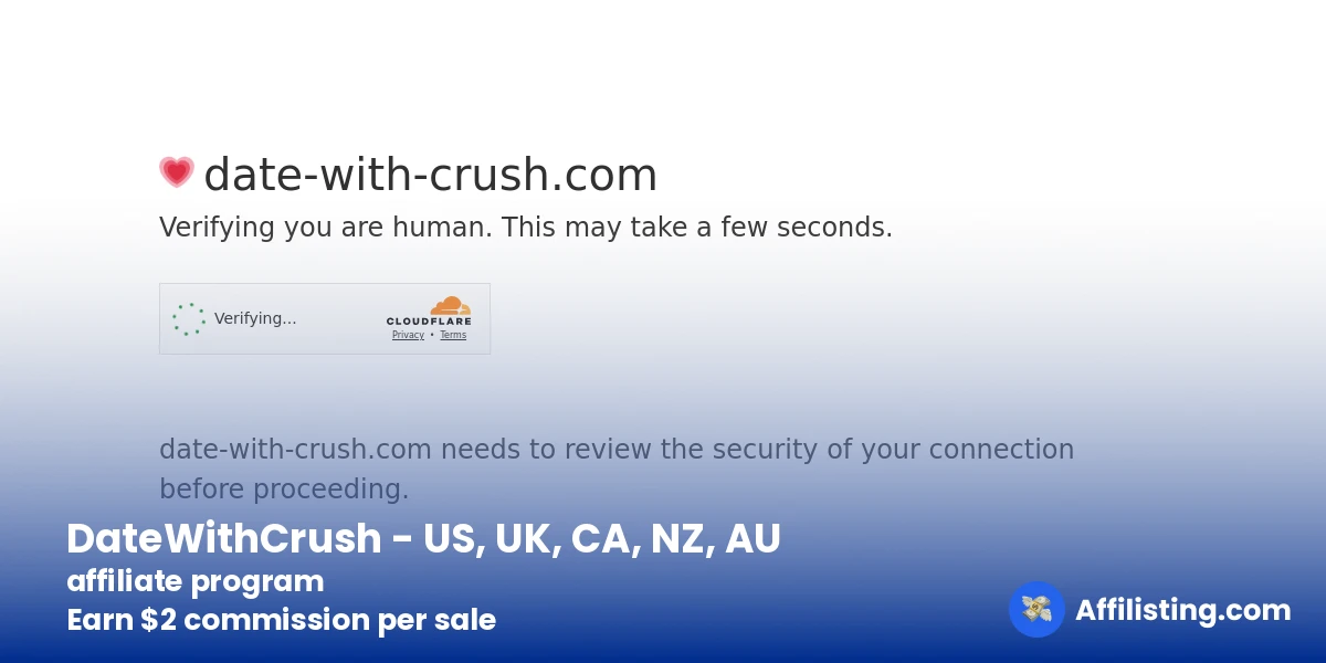 DateWithCrush - US, UK, CA, NZ, AU affiliate program