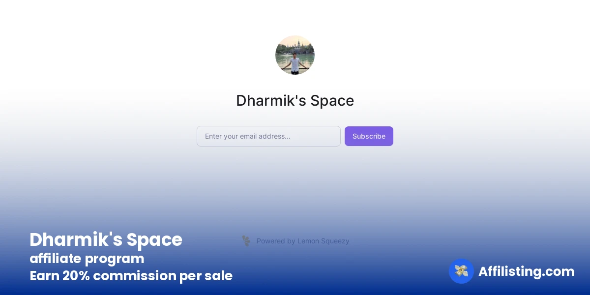 Dharmik's Space affiliate program