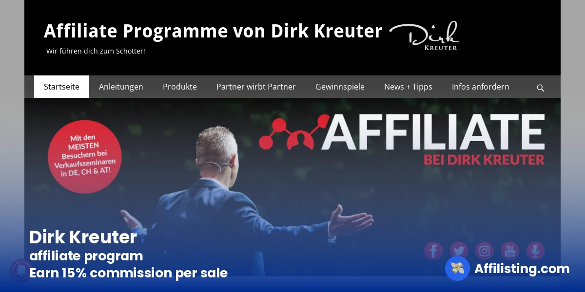 Dirk Kreuter affiliate program