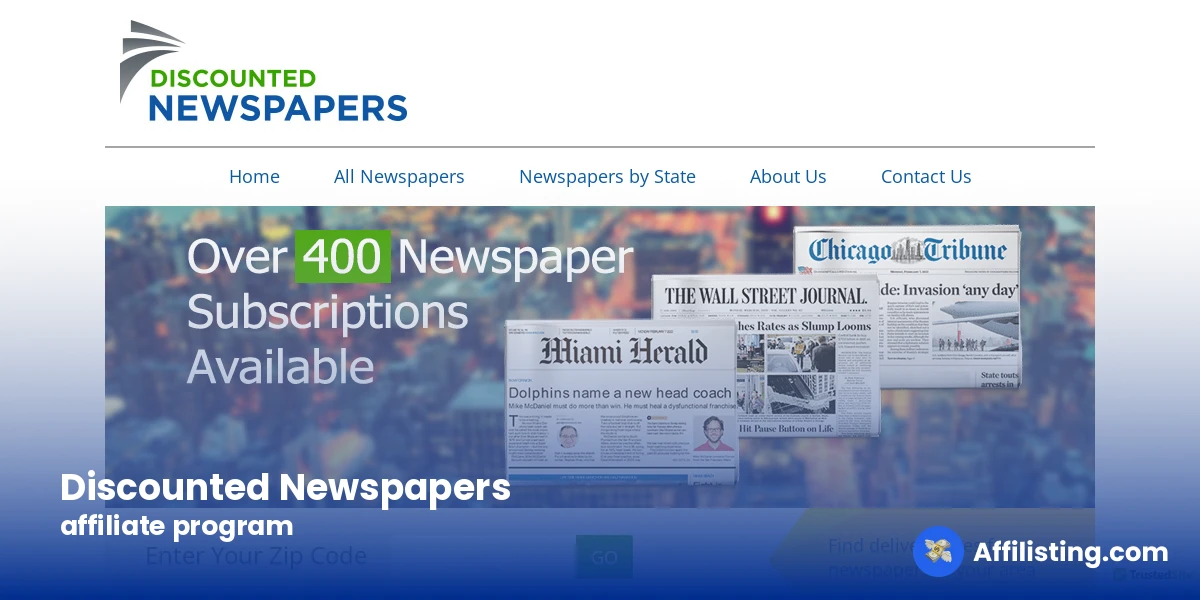 Discounted Newspapers affiliate program