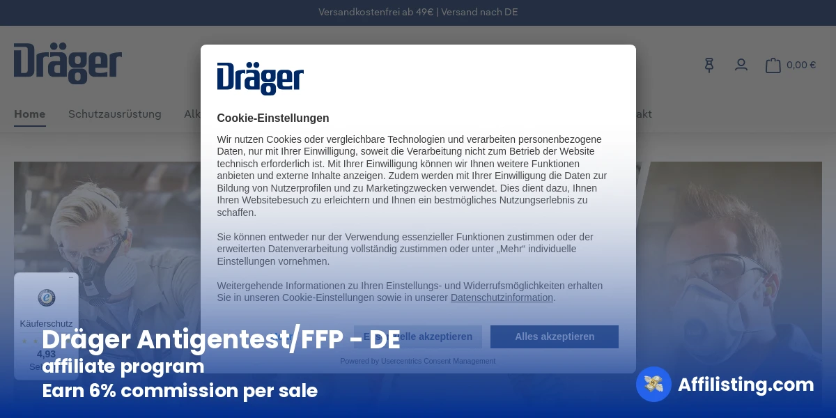 Dräger Antigentest/FFP - DE affiliate program