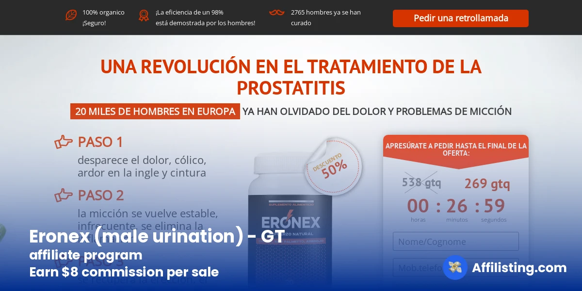 Eronex (male urination) - GT affiliate program