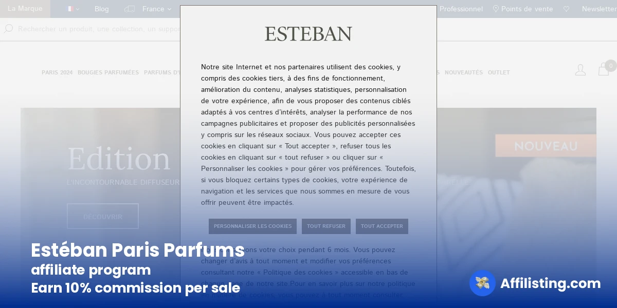 Estéban Paris Parfums affiliate program