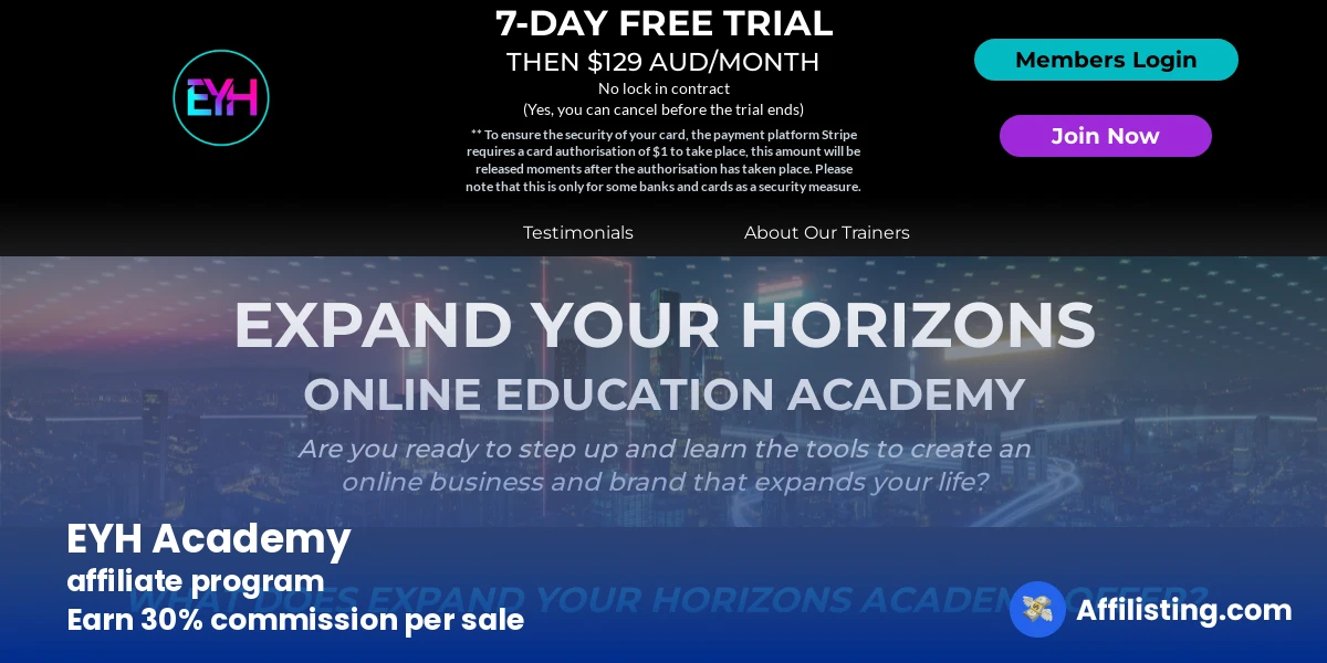 EYH Academy affiliate program