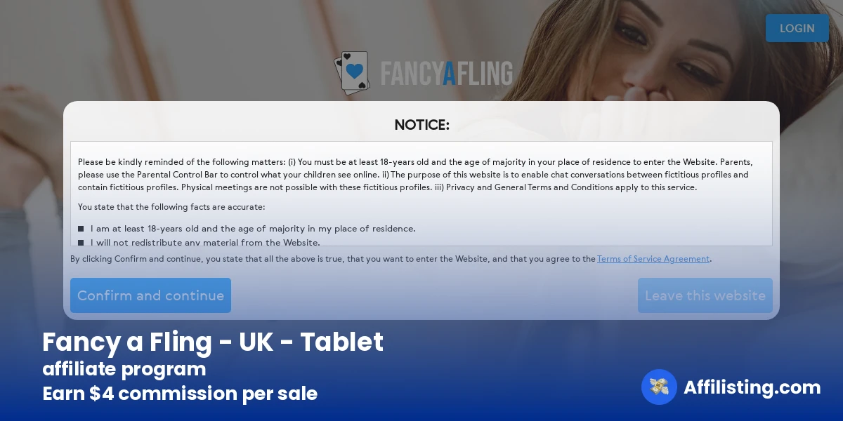 Fancy a Fling - UK - Tablet affiliate program
