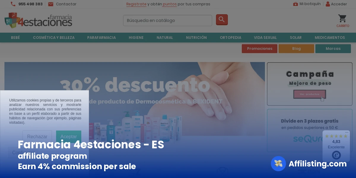 Farmacia 4estaciones - ES affiliate program