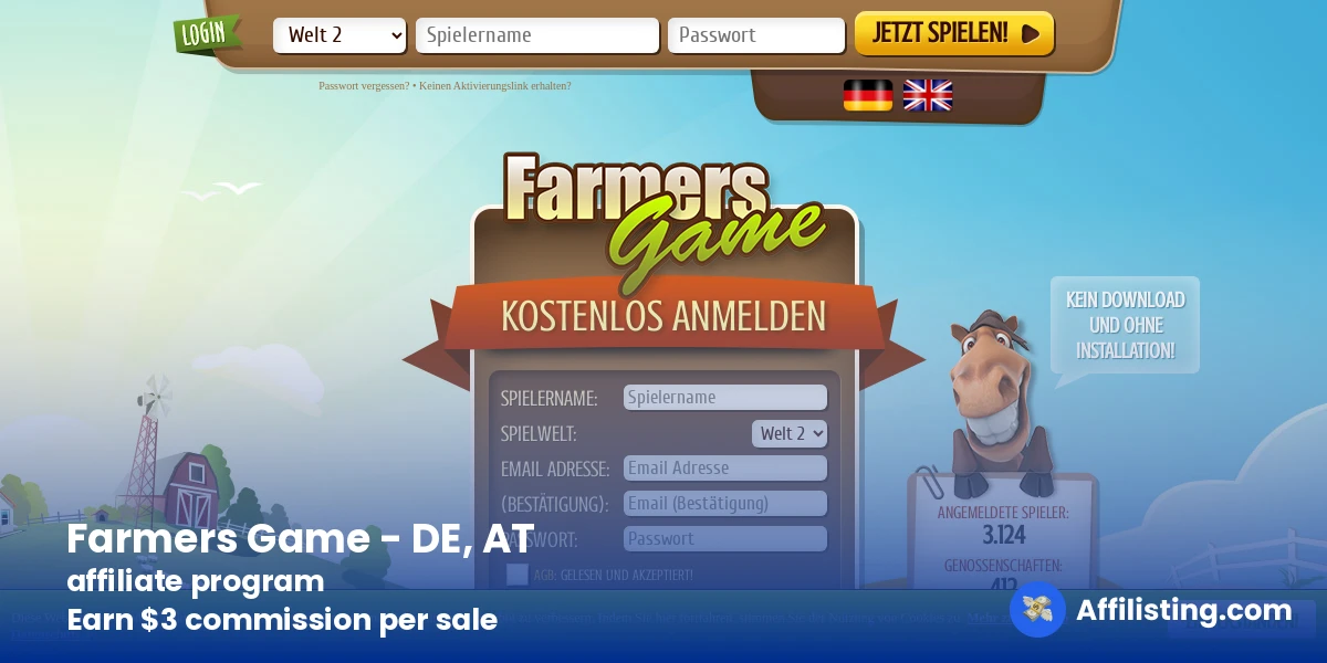 Farmers Game - DE, AT affiliate program