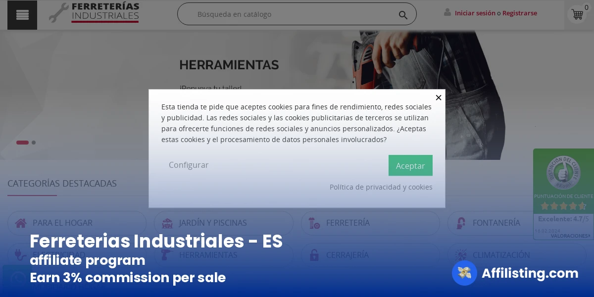 Ferreterias Industriales - ES affiliate program