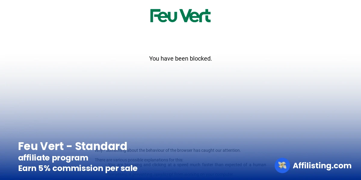 Feu Vert - Standard affiliate program