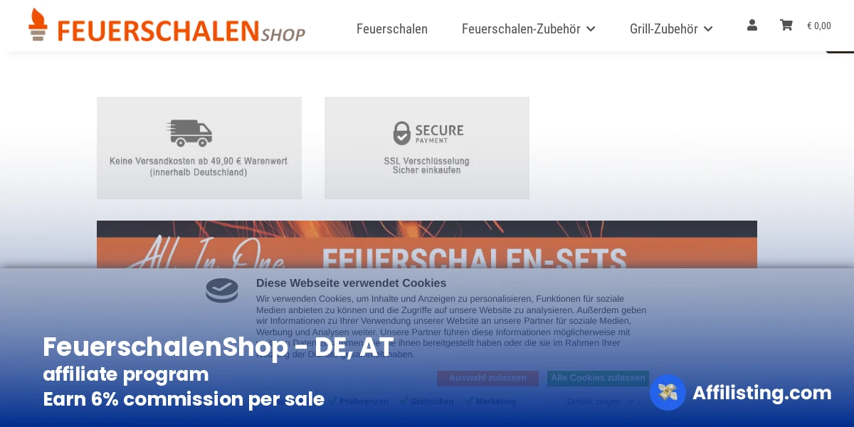 FeuerschalenShop - DE, AT affiliate program