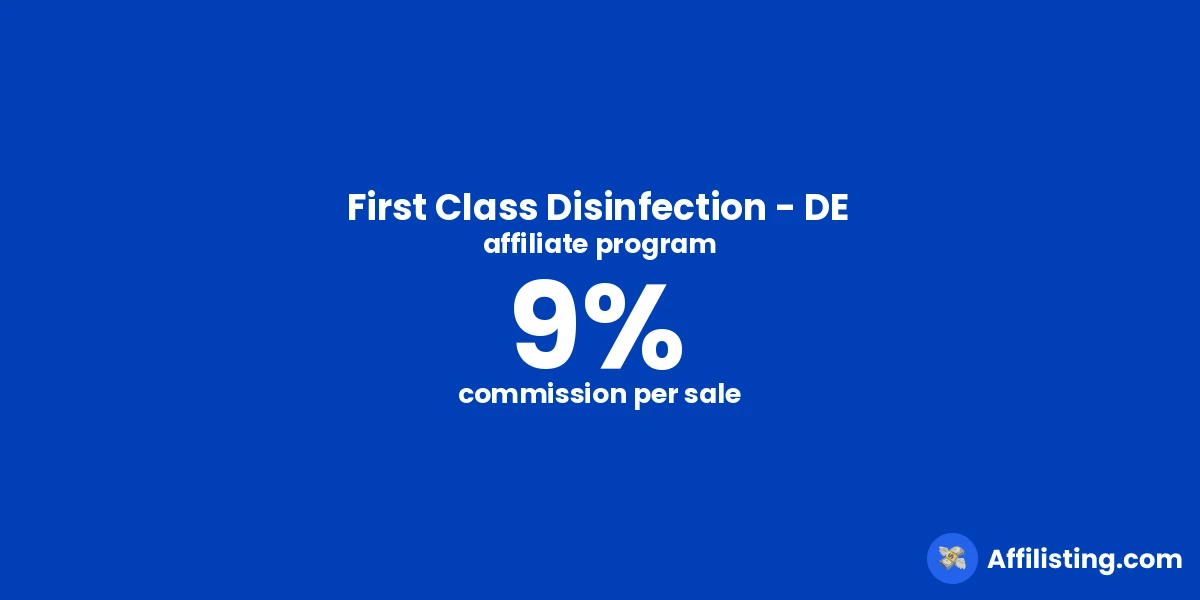 First Class Disinfection - DE affiliate program