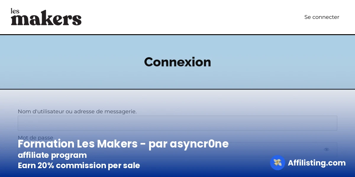 Formation Les Makers - par asyncr0ne affiliate program