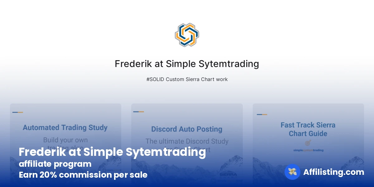 Frederik at Simple Sytemtrading affiliate program