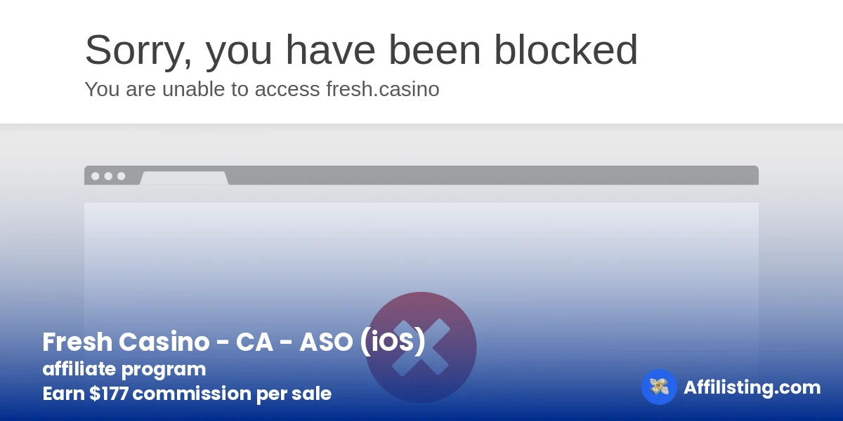 Fresh Casino - CA - ASO (iOS) affiliate program