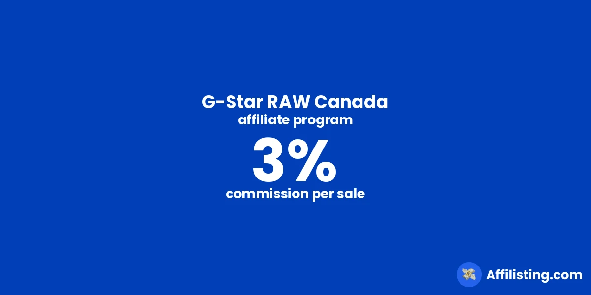 G-Star RAW Canada affiliate program