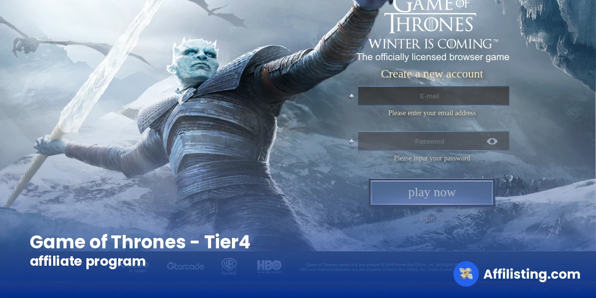 Game of Thrones - Tier4 affiliate program