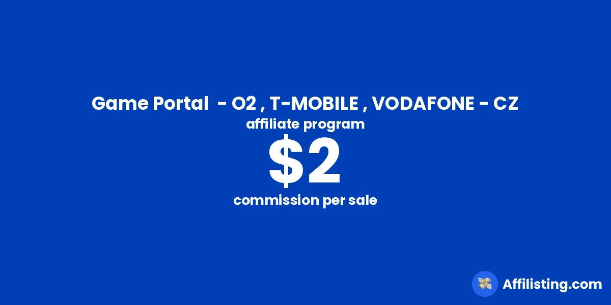 Game Portal  - O2 , T-MOBILE , VODAFONE - CZ affiliate program