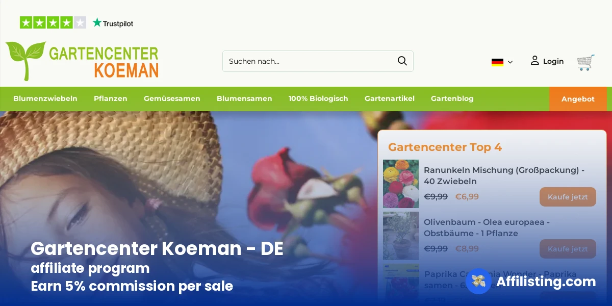 Gartencenter Koeman - DE affiliate program