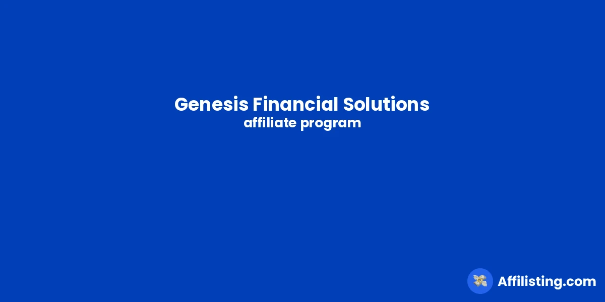 Genesis Financial Solutions affiliate program
