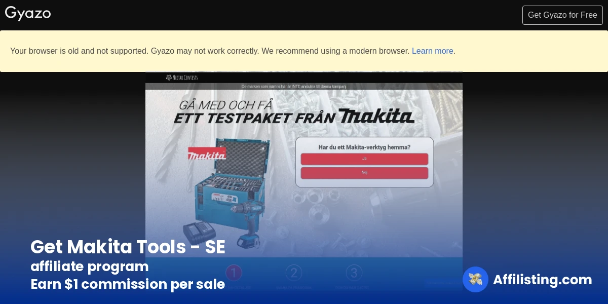 Get Makita Tools - SE  affiliate program