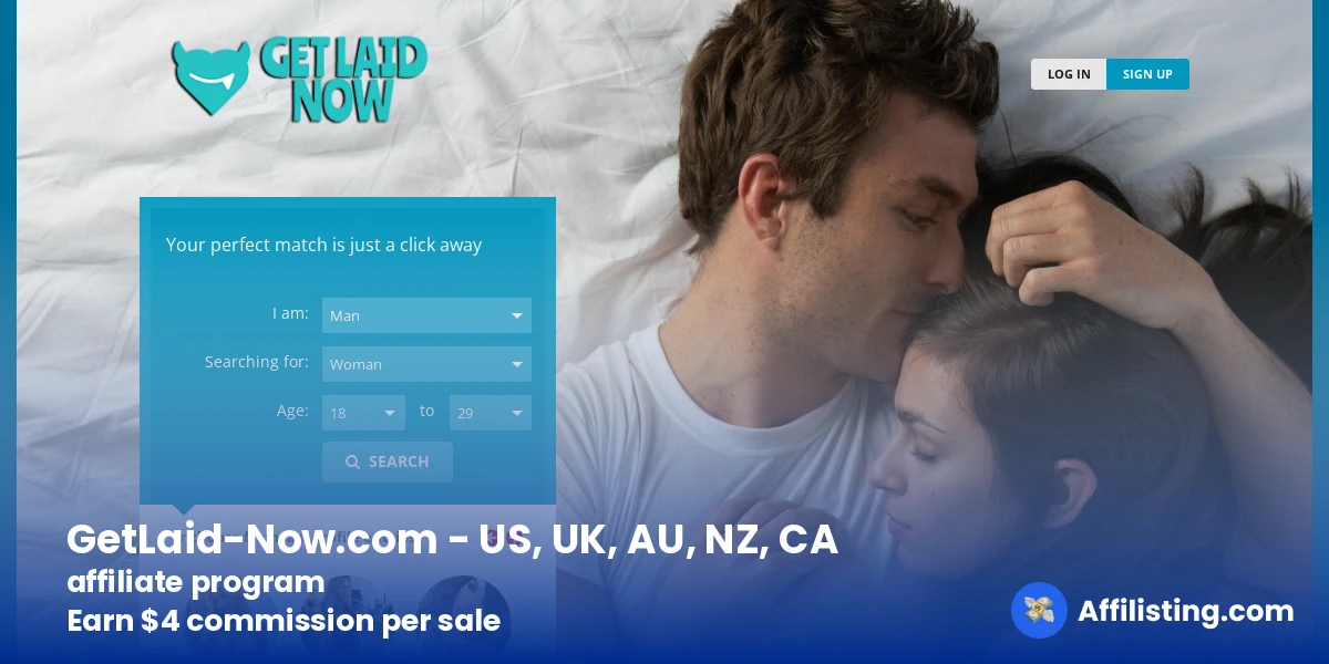 GetLaid-Now.com - US, UK, AU, NZ, CA affiliate program