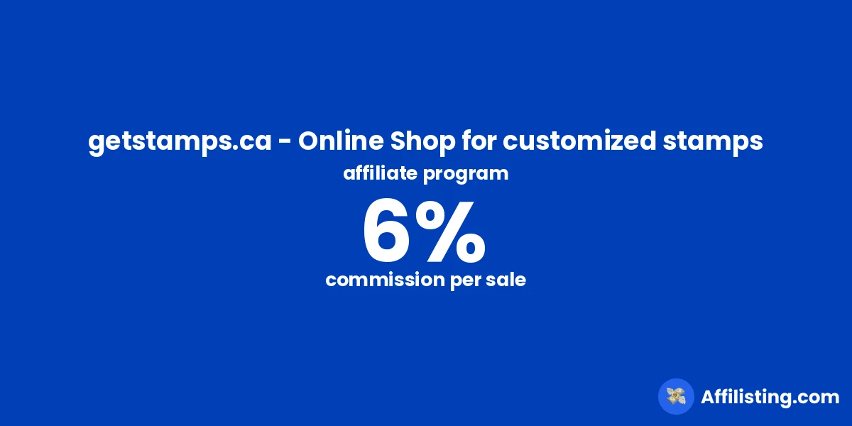 getstamps.ca - Online Shop for customized stamps affiliate program
