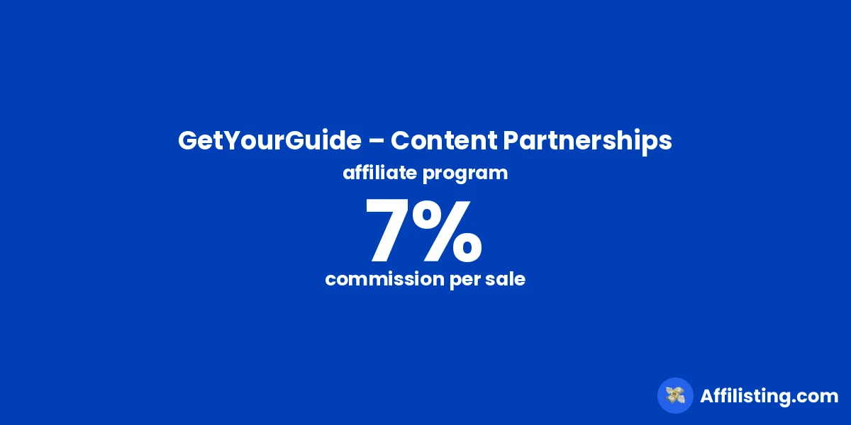 GetYourGuide – Content Partnerships affiliate program