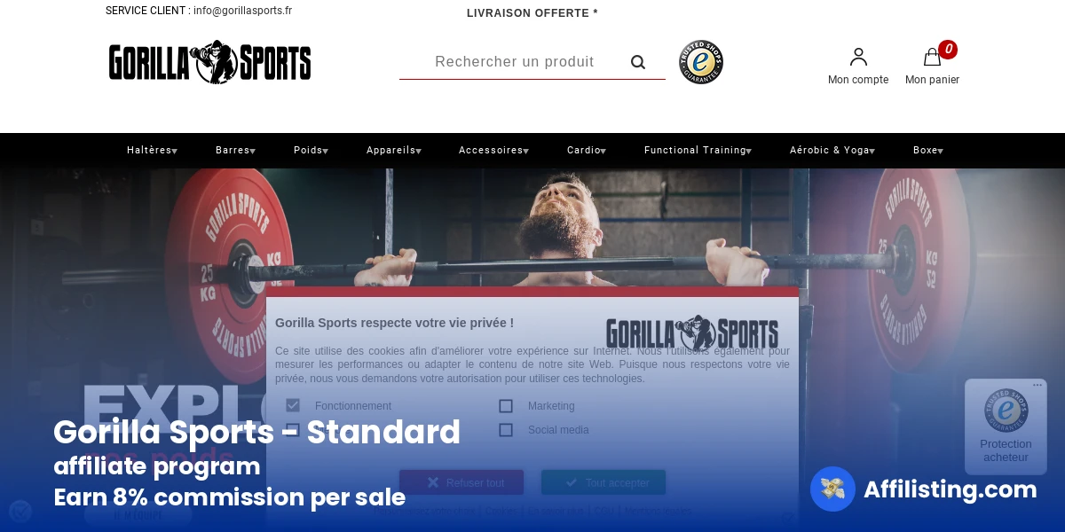 Gorilla Sports - Standard affiliate program