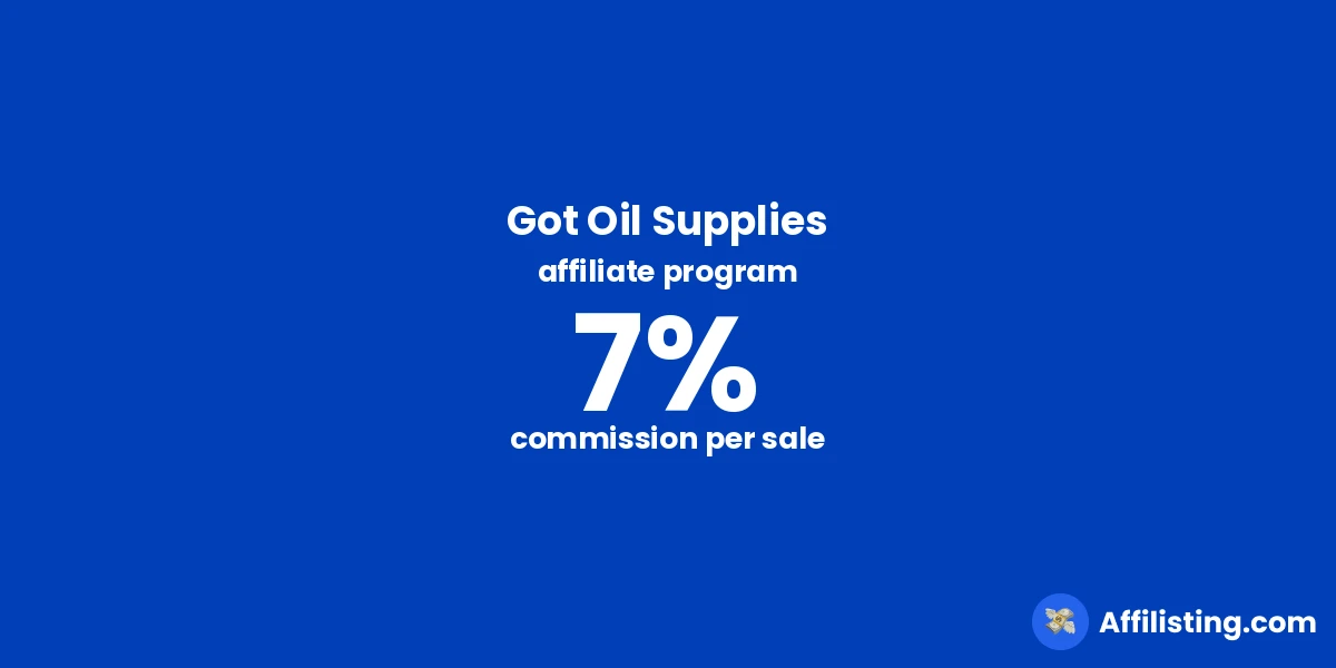 Got Oil Supplies affiliate program