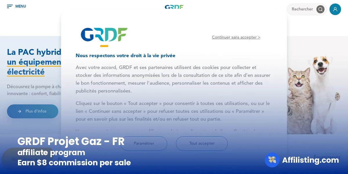 GRDF Projet Gaz - FR affiliate program