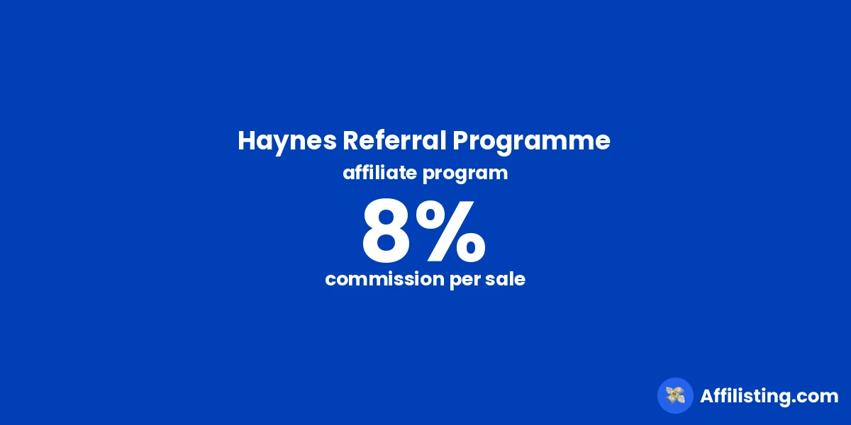 Haynes Referral Programme affiliate program