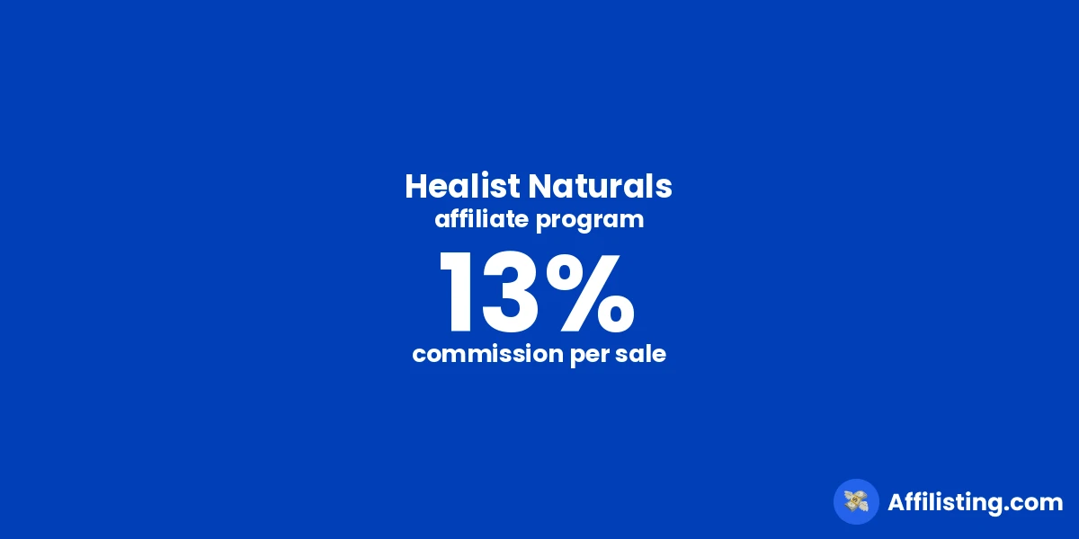 Healist Naturals affiliate program