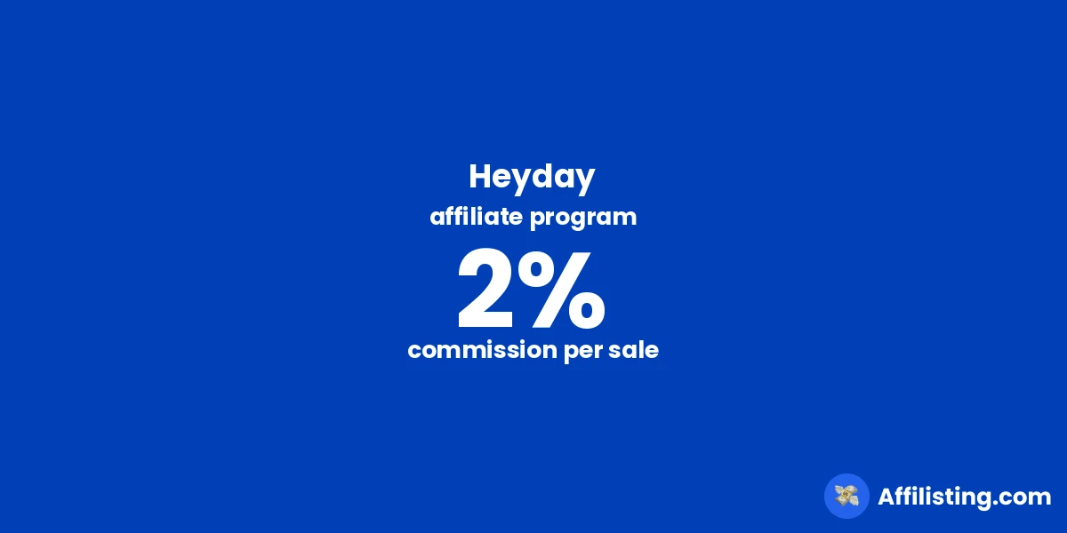 Heyday affiliate program