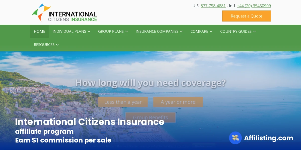 International Citizens Insurance affiliate program
