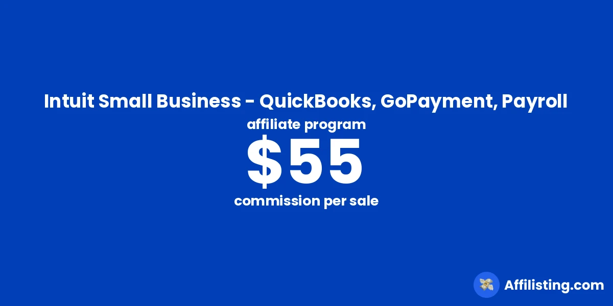 Intuit Small Business - QuickBooks, GoPayment, Payroll affiliate program