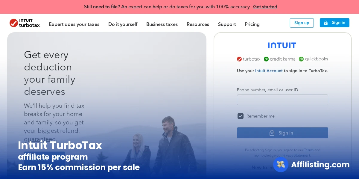 Intuit TurboTax affiliate program