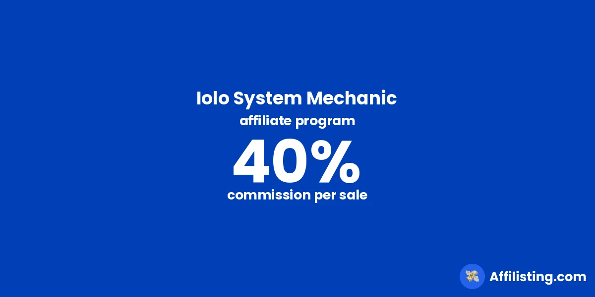 Iolo System Mechanic affiliate program