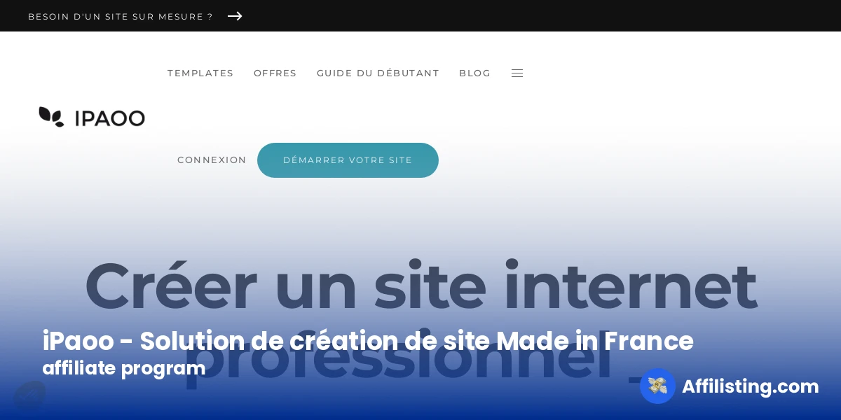 iPaoo - Solution de création de site Made in France affiliate program