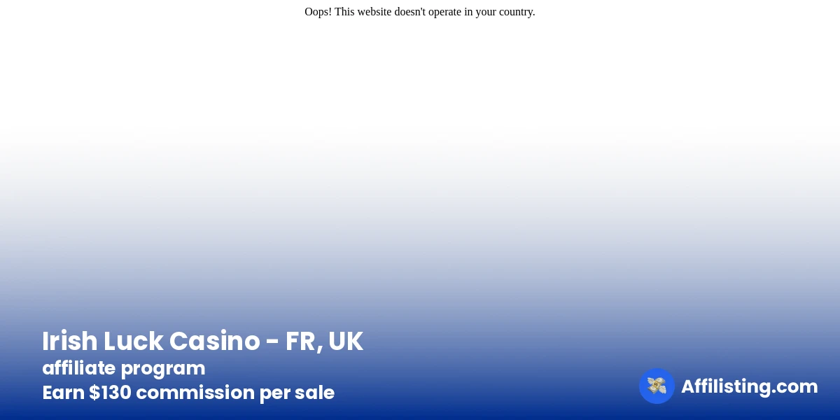 Irish Luck Casino - FR, UK affiliate program