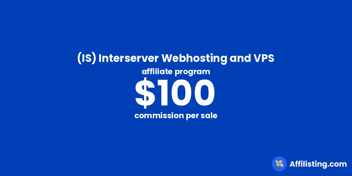 (IS) Interserver Webhosting and VPS affiliate program