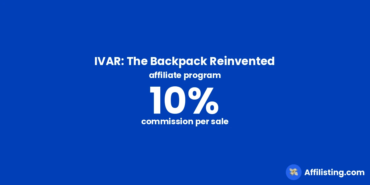 IVAR: The Backpack Reinvented affiliate program
