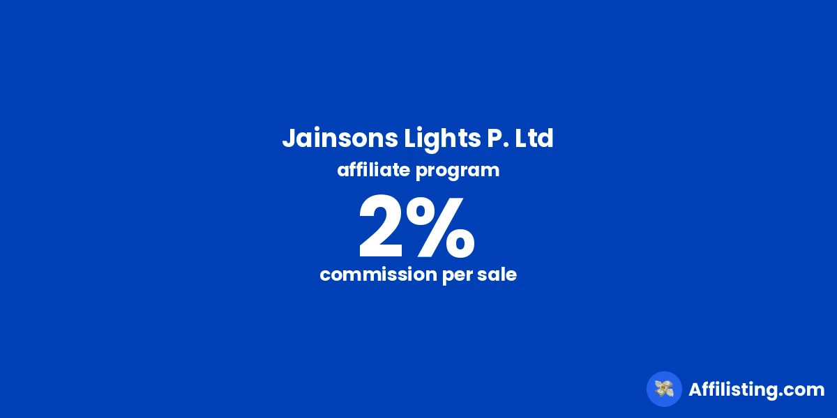 Jainsons Lights P. Ltd affiliate program